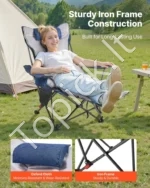 Sulankstoma kempingo kėdė-gultas su 4 reguliuojamomis pozicijomis - Image 2