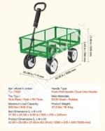 Sustiprintas sodo vežimėlis 408,2 kg, su 25,4 cm padangomis, Žalia - Image 7