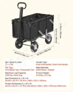 Sustiprintas sodo vežimėlis 544,3 kg, su 25,4 cm padangomis - Image 6