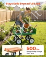 Sustiprintas sodo vežimėlis-kėdutė, du viename 226,8 kg, su 25,4 cm padangomis, Žalia - Image 2