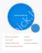 Termoizoliacinė saulės uždanga baseinui, 7315 mm apvali, 12 mil, mėlyna - Image 7