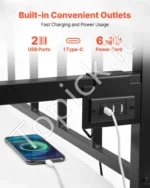Twin tipo dienos lovos rėmas su ištraukiama lova, įkrovimo stotele ir LED apšvietimu - Image 6