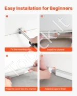 U formos LED aliuminio profilis, 20 vnt. po 2 m, su pieno baltumo gaubteliais - Image 5