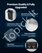 Ultragarsinė valymo mašina, 30 l, skaitmeninis valdymas, 480 W, su krepšeliu - Image 5