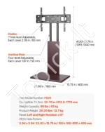 Universalus televizoriaus stovas su pasukimo funkcija, ekranams nuo 81 cm iki 178 cm, iki 45 kg - Image 7