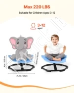 Vaikiška supama kėdė  Drambliukas, sensorinis besisukantis fotelis, iki 100 kg apkrovai - Image 2