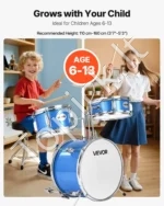 Vaikiškas 3 dalių būgnų komplektas, 35 cm bosinis būgnas, mėlynas - Image 2