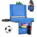 Sulankstoma stadiono kėdė su nugaros atrama ir storasluoksniu paminkštinimu, mėlyna 59,9 x 325 x 385 mm