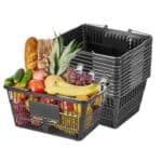 Pirkinių krepšelių rinkinys, 12 vnt., 21 l, juoda spalva