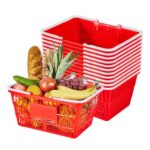 Pirkinių krepšelių rinkinys, 12 vnt., 21 l, raudona spalva