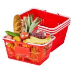Pirkinių krepšelių rinkinys, 4 vnt., 21 l, raudona spalva