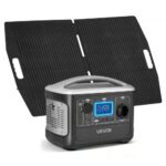 Nešiojama elektros energijos stotelė su 100W saulės kolektoriais, 600W, 493Wh LiFePO4 akumuliatorius