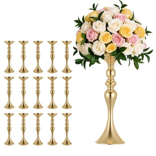 de2FHLHP15INJS16Y3MLA001V02Fgoods_img-v12Fwedding-flower-vase-m100-1.2.jpg Auksiniai dekoratyviniai stovai-vazos stalų dekoracijoms ir šventėms, 38 cm, 16 vnt. - Image 1