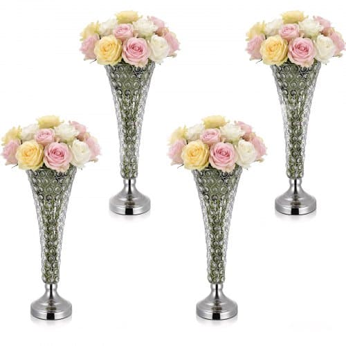 de2FHLHP20INCHYSFH8PB001V02Fgoods_img-v12Fwedding-flower-vase-m100-1.2.jpg Sidabrinės dekoratyvinės vazos su krištolo karoliukais šventiniams stalams, 51 cm, 4 vnt. - Image 1