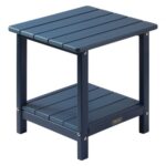 Dviejų aukštų lauko šoninis staliukas iš HDPE, 45 cm (mėlynas)