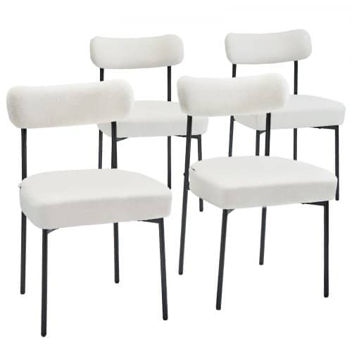 de2FJSCYBOFGBYBOADP4Q001V02Fgoods_img-v42Fmetal-dining-chairs-m100-1.2.jpg Boucle audinio valgomojo kėdės, 4 vnt. komplektas, baltos su juodomis metalinėmis kojelėmis - Image 1