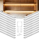 U formos LED aliuminio profilis, 20 vnt. po 1 m, su pieno baltumo gaubteliais