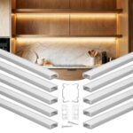 U formos LED aliuminio profilis, 10 vnt. po 2 m, su pieno baltumo gaubteliais