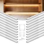 U formos LED aliuminio profilis, 20 vnt. po 2 m, su pieno baltumo gaubteliais