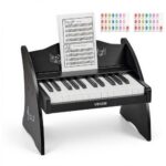 Medinis skaitmeninis pianinas vaikams, 25 klavišai, juodas