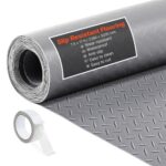 Guminė garažo grindų danga, 2,28 x 5,2 m PVC rulonas su deimantiniu raštu, 2,2 mm, Sidabrinė pilka (Silver Gray)