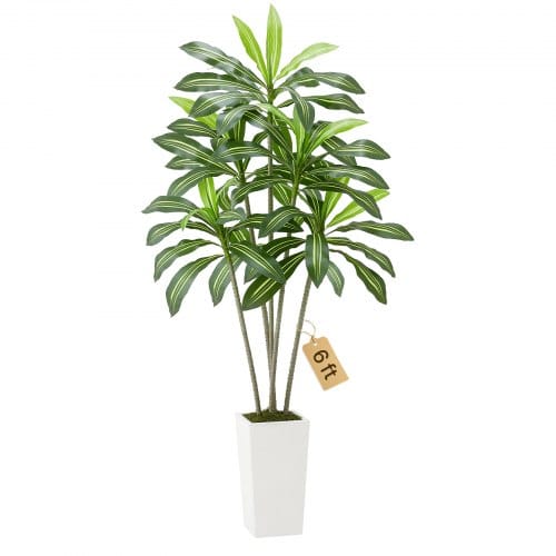 de2FRZRDZWLXS6FTQ9E03001V02Fgoods_img-v22Fartificial-tropical-plants-m100-1.2.jpg Aukštos kokybės dirbtinis dracenos medis su baltu vazonu, 1829 mm - Image 1