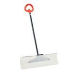 Plastikinis sniego stumtuvas su ratais, 76 cm pločio sustiprintas sniego valytuvas