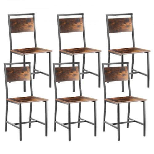 de2FZHSKU000000000004882Fgoods_img-v12Fmetal-dining-chairs-m100-1.2.jpg Valgomojo kėdės su medžio apdaila ir metaliniu rėmu, 6 vnt. komplektas, Modern Farmhouse stiliaus - Image 1