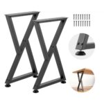 Plieninės stalo kojos, Z formos, 740 mm x 472 mm, 2 vnt., juodos
