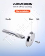 10 dalių guolių ir riebokšlių montavimo įrankių rinkinys su 30 cm rankena - Image 5