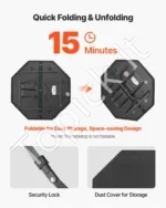 1170 mm aštuonkampis sulankstomas pokerio stalas 8 žaidėjams - Image 3