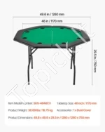 1170 mm aštuonkampis sulankstomas pokerio stalas 8 žaidėjams - Image 7