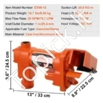12 V nuolatinės srovės kuro perdavimo siurblys, 75 l/min (20 GPM) našumo, su ketaus korpusu - Image 7