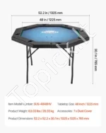 1225 mm aštuonkampis sulankstomas pokerio stalas 8 žaidėjams - Image 7