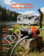 12V DC savisiurbis diafragminis vandens siurblys, 15,1 l/min, 40 PSI - Image 2
