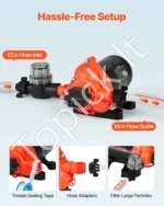 12V DC savisiurbis diafragminis vandens siurblys, 15,1 l/min, 40 PSI - Image 4