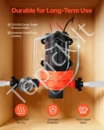 12V DC savisiurbis diafragminis vandens siurblys, 15,1 l/min, 40 PSI - Image 5