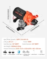 12V DC savisiurbis diafragminis vandens siurblys, 15,1 l/min, 40 PSI - Image 7