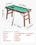 140 cm sulankstomas biliardo stalas šeimai - Image 7