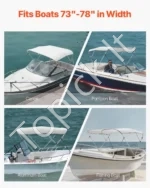 3 lankų bimini stogas valčiai, 183 cm ilgio, šviesiai pilkas - Image 6
