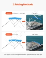3 lankų bimini stogas valčiai, 183 cm ilgio, vandenyno mėlynumo - Image 4