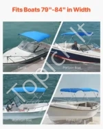 3 lankų bimini stogas valčiai, 183 cm ilgio, vandenyno mėlynumo - Image 6