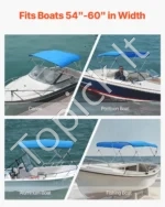 3 lankų bimini stogas valčiai, 183 cm ilgio, vandenyno mėlynumo - Image 6