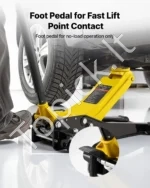 3 tonų žemo profilio hidraulinis domkratas su dvigubu stūmokliu ir SUV adapteriu, 75–500 mm - Image 2