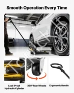 3 tonų žemo profilio hidraulinis domkratas su dvigubu stūmokliu ir SUV adapteriu, 75–500 mm - Image 7