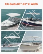 4 lankų bimini stogas valčiai, 244 cm ilgio, šviesiai pilkas - Image 6