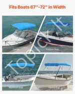 4 lankų bimini stogas valčiai, 244 cm ilgio, vandenyno mėlynumo - Image 6