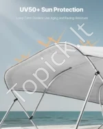 4 lankų bimini stogo audinys valčiai, 244 cm ilgio, šviesiai pilkas - Image 4