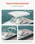 4 lankų bimini stogo audinys valčiai, 244 cm ilgio, šviesiai pilkas - Image 5