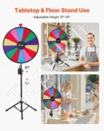 610 mm sukamasis laimės ratas su trikoju stovu, 14 sektorių - Image 2